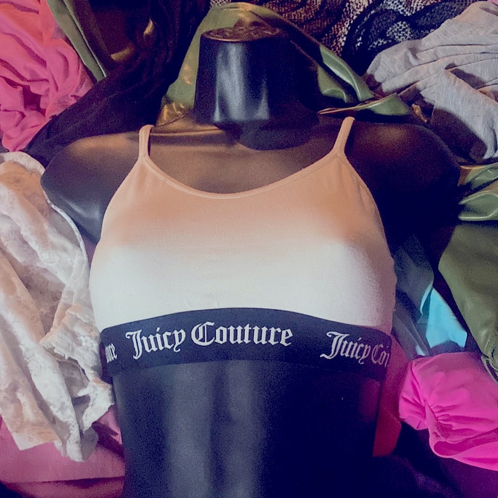 White Juicy Couture Sports Bra Y2k